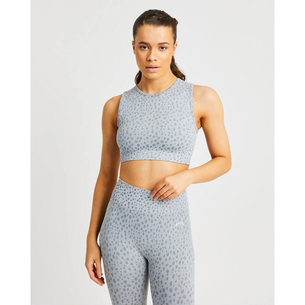 AYBL Large Evolve Speckle Seamless Crop Best Gray Sports Bra